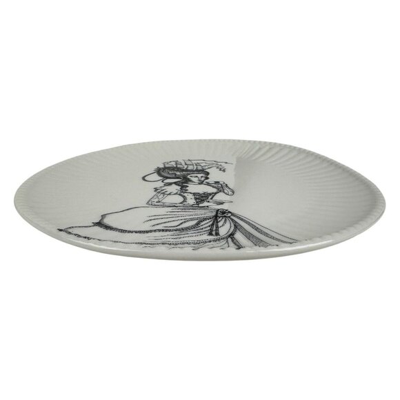 ANTHROPOLOGIE Plate Florence BALDUCCI Lady Finery RARE! 10.75" D Crimpled Edge - Picture 9 of 12